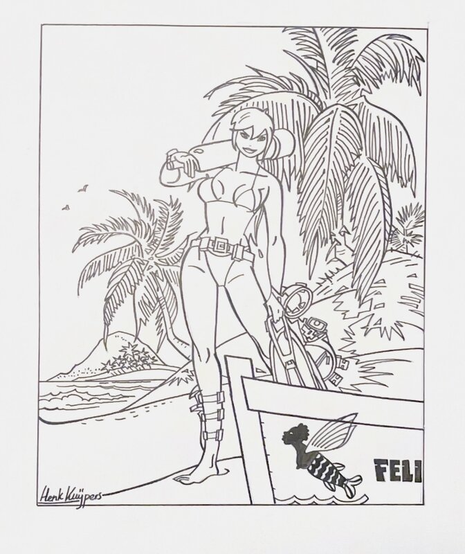Henk Kuijpers Franka St. Kitts ink - Illustration originale