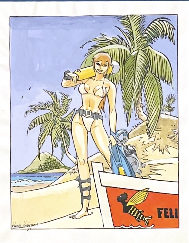 Henk Kuijpers St. Kitts watercolor - Original Illustration