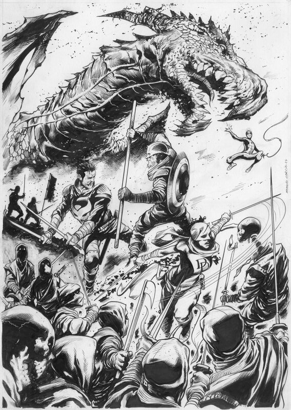 Manuel Garcia - Daredevil & Elektra vs The Punisher commission - Comic Strip