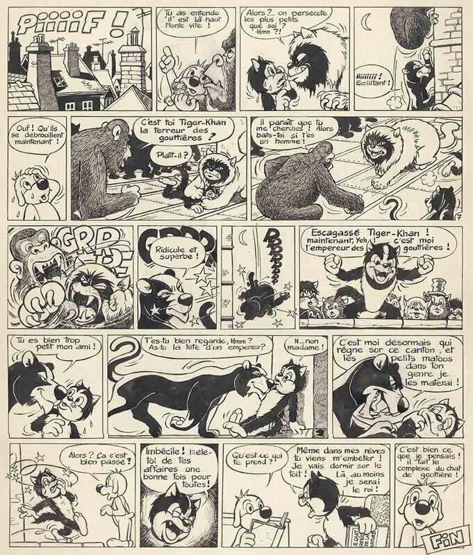 En vente - Michel Motti, José Cabrero Arnal, Motti, Pif, Tiger Khan, planche n°7 de fin, Pif Gadget#433, 1977. - Planche originale