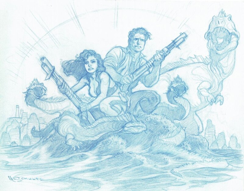 Mark Schultz, Xenozoic New Cover Prelim - Original Illustration