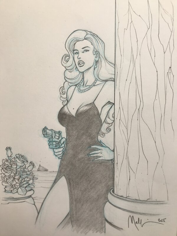 Jessica au revolver par Nicolas Malfin - Illustration originale