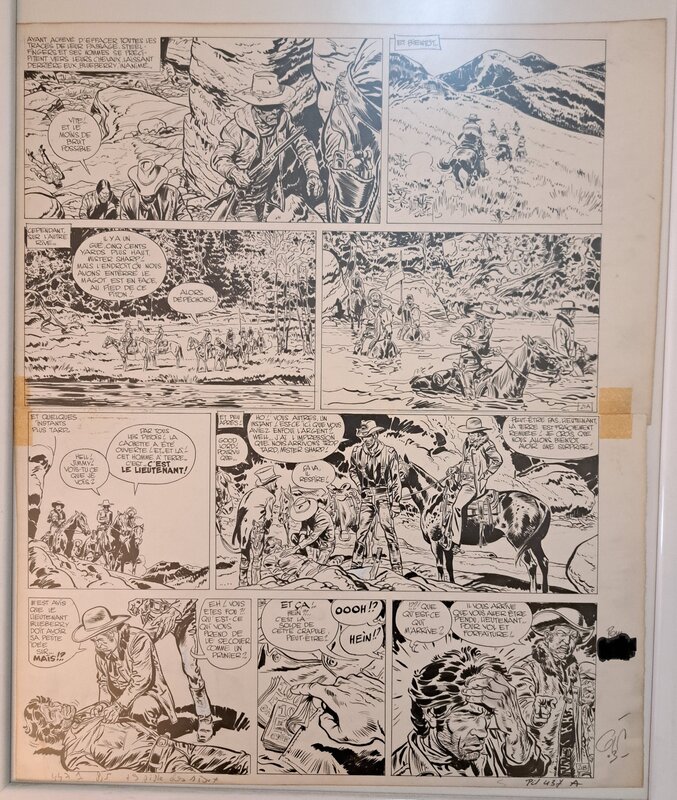 Jean Giraud, Blueberry ACCUSé par GIRAUD dans HOMME AUX POINGS D'ACIER planche originale - Planche originale