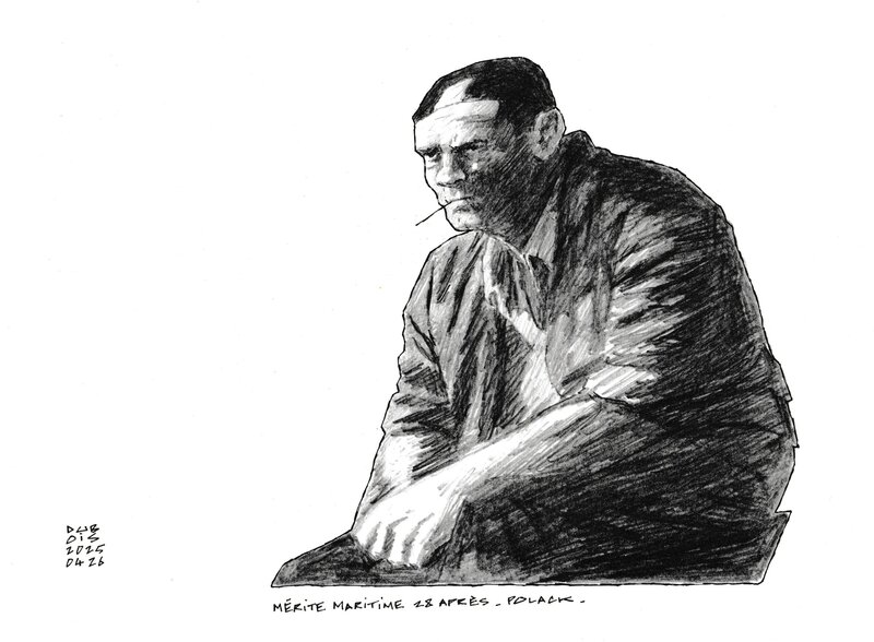 En vente - Stéphane Dubois, Mérite Maritime 28 ans après - Polack - Illustration originale