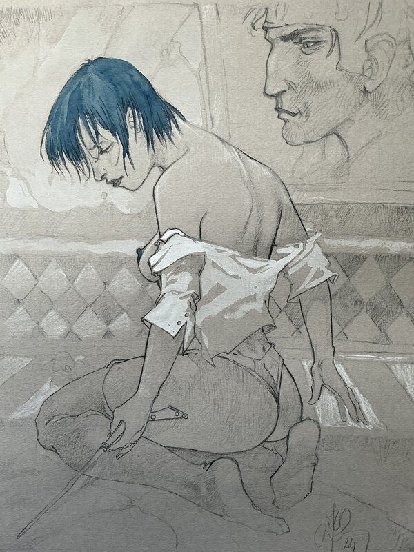 Fabrice Meddour, La femme piège - Hommage à Bilal - Illustration originale