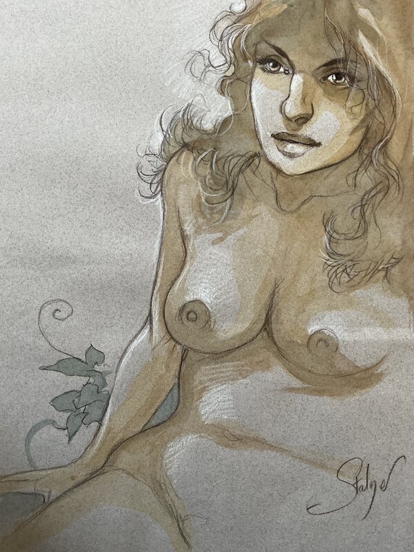 Nu à l’aquarelle par Éric Stalner - Illustration originale