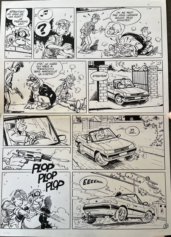 En vente - Serge Carrère, Planche 37 de Pizza aux pruneaux - Planche originale