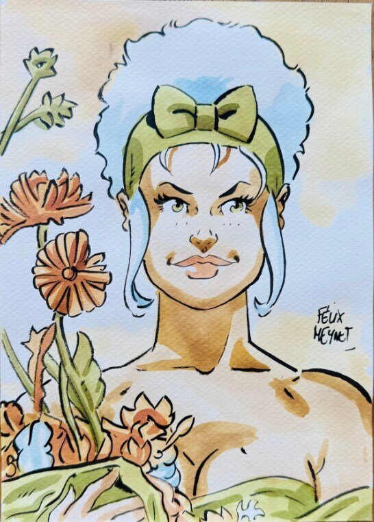 Hommage à Mucha par Félix Meynet - Illustration originale