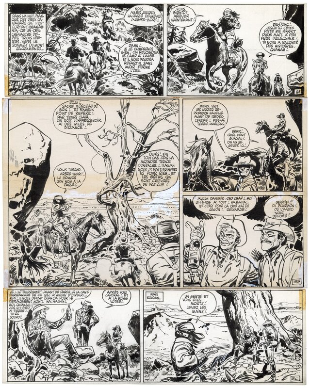 En vente - Jean Giraud, Blueberry - L'aigle solitaire - planche originale 19 - Planche originale