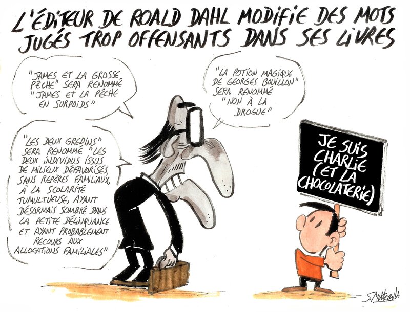 En vente - Roald Dahl par Simon Mitteault - Illustration originale