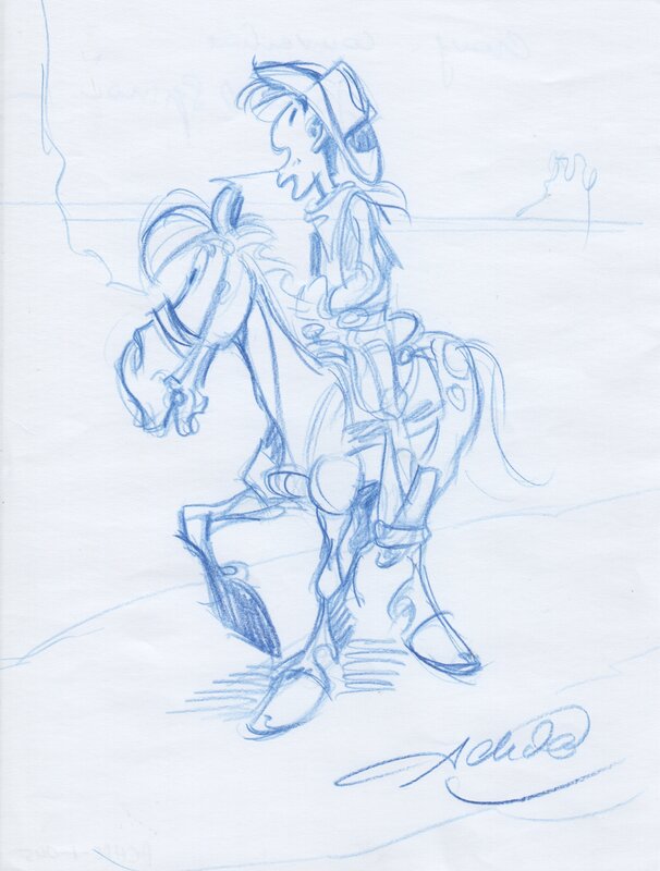 Achdé, Crayonné couverture du journal de Spirou - Original art
