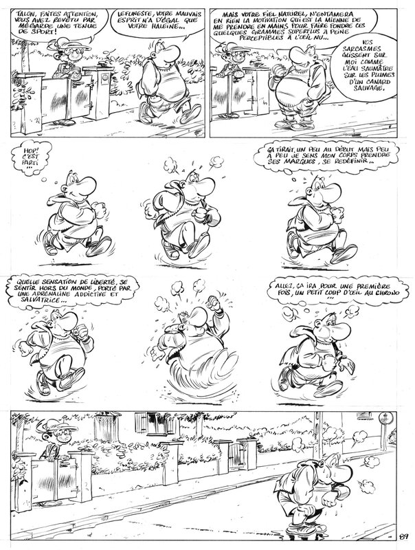 En vente - Serge Carrère, Gag 89 Achille Talon tome3 - Planche originale