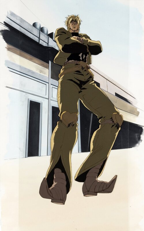 Hirohiko Araki, Jojo's Bizarre Adventure, DIO's World, The Warrior of the Void, Vanilla Ice, Dio Brando, cellulo panoramique et fond  (A.P.P.P.) - Original art