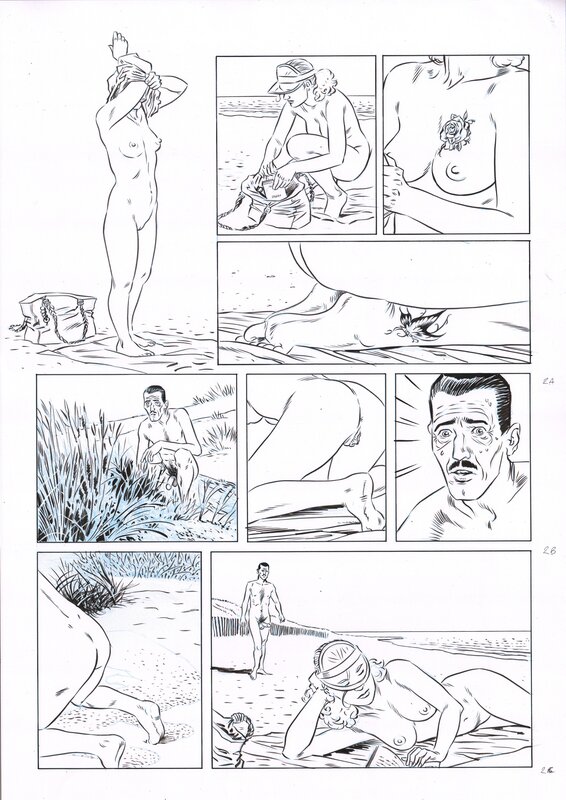 For sale - Olaf Boccère, Clémentine à la plage, projet en version réaliste, page 2 - Comic Strip