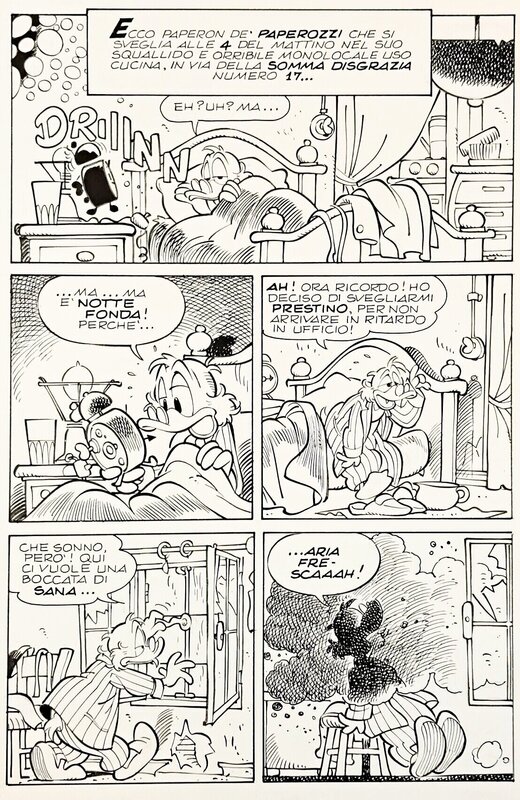 Giorgio Cavazzano, Massimo Marconi, Carl Barks, Walt Disney, Cavazzano, La tragica avventura di Paperon de Paperozzi, planche n°11, 1988. - Planche originale