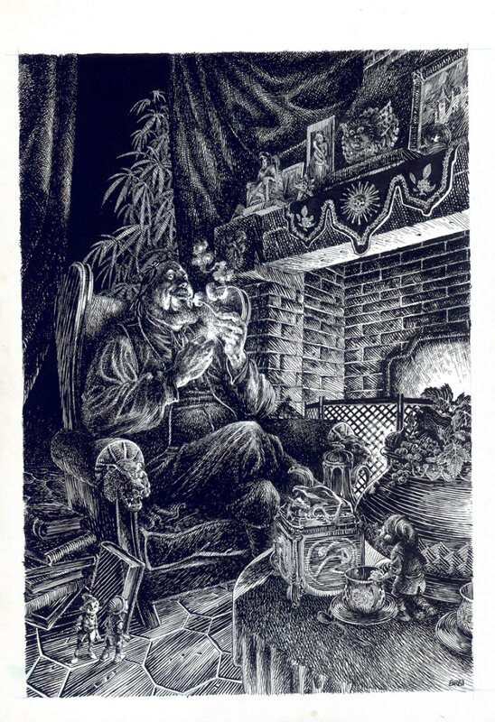 For sale - Étienne Le Roux, Le grimoire du petit peuple - Original Illustration