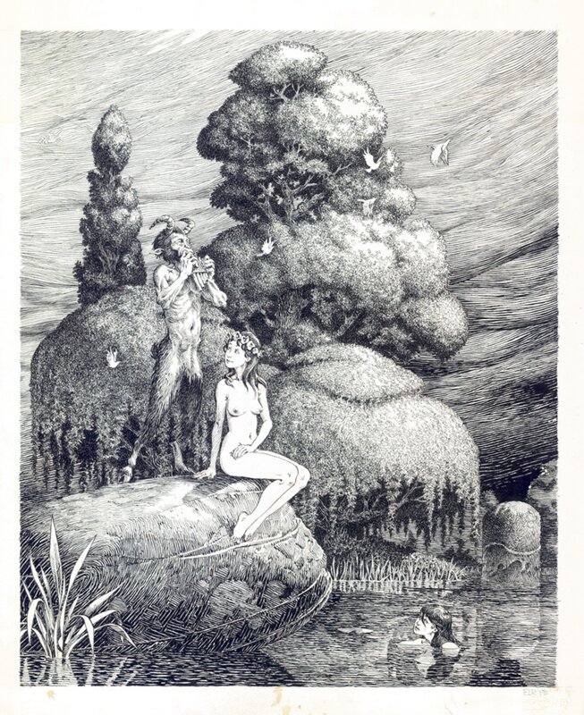 For sale - Étienne Le Roux, Le grimoire du petit peuple - Original Illustration