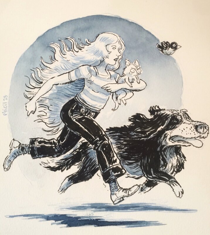 Phicil, illustration Les fantômes du Mont Blanc, 2025. - Original Illustration