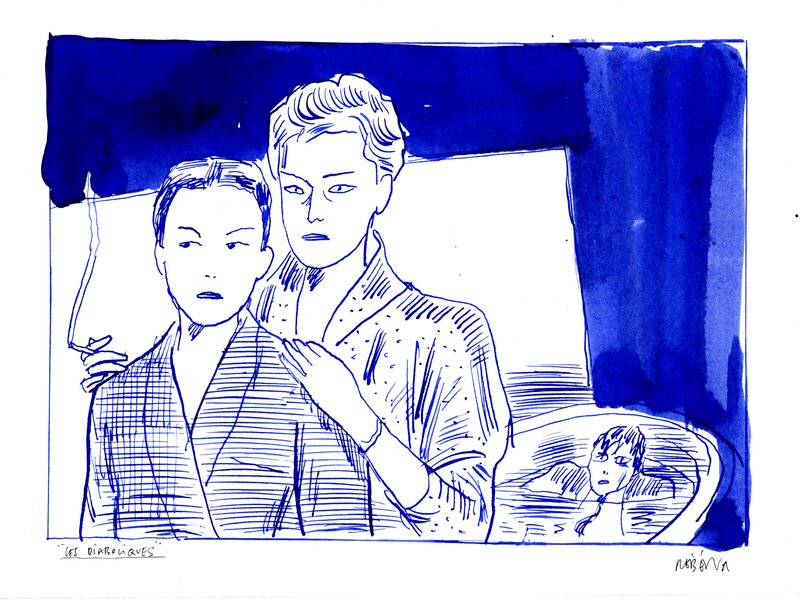 En vente - Frédéric Rébéna - Les diaboliques - Illustration originale