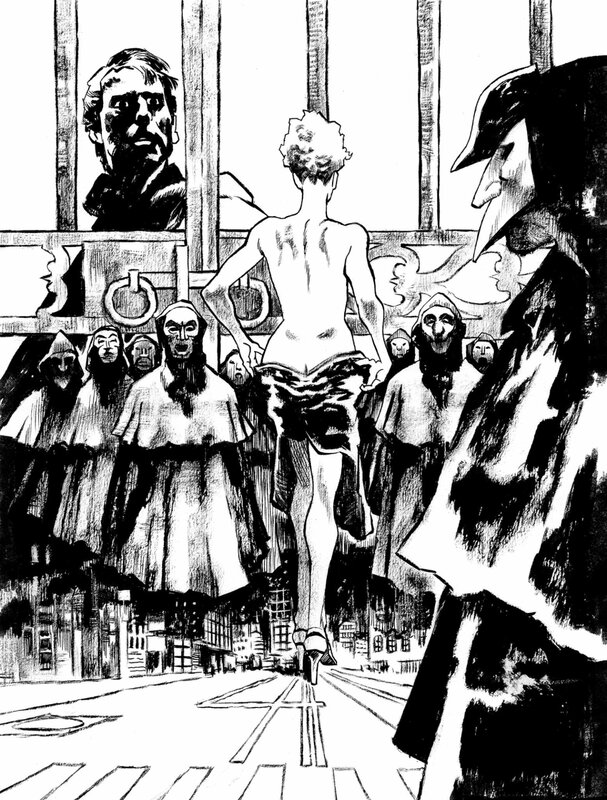 En vente - Cyrille Pomès - Eyes wide shut - Illustration originale