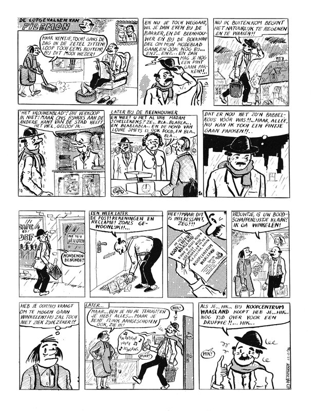 Willy Linthout pagina Koopcentrum Waasland - Planche originale
