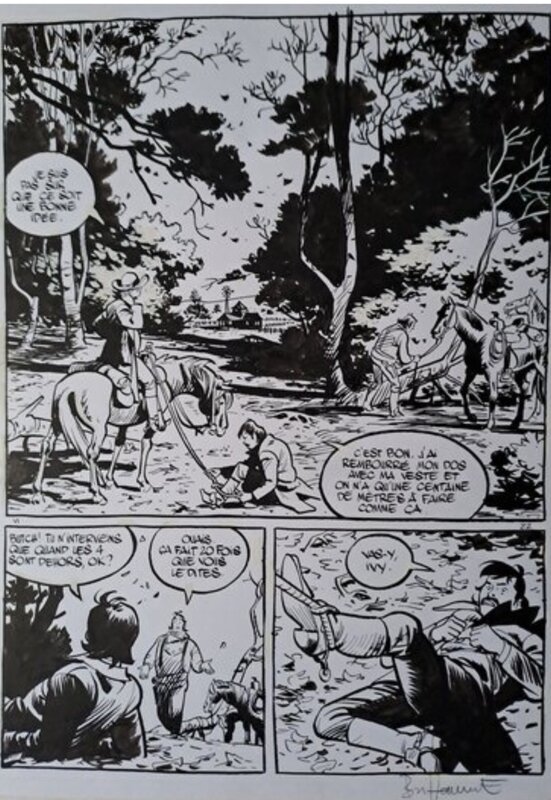 En vente - Texas cowboys par Matthieu Bonhomme - Planche originale