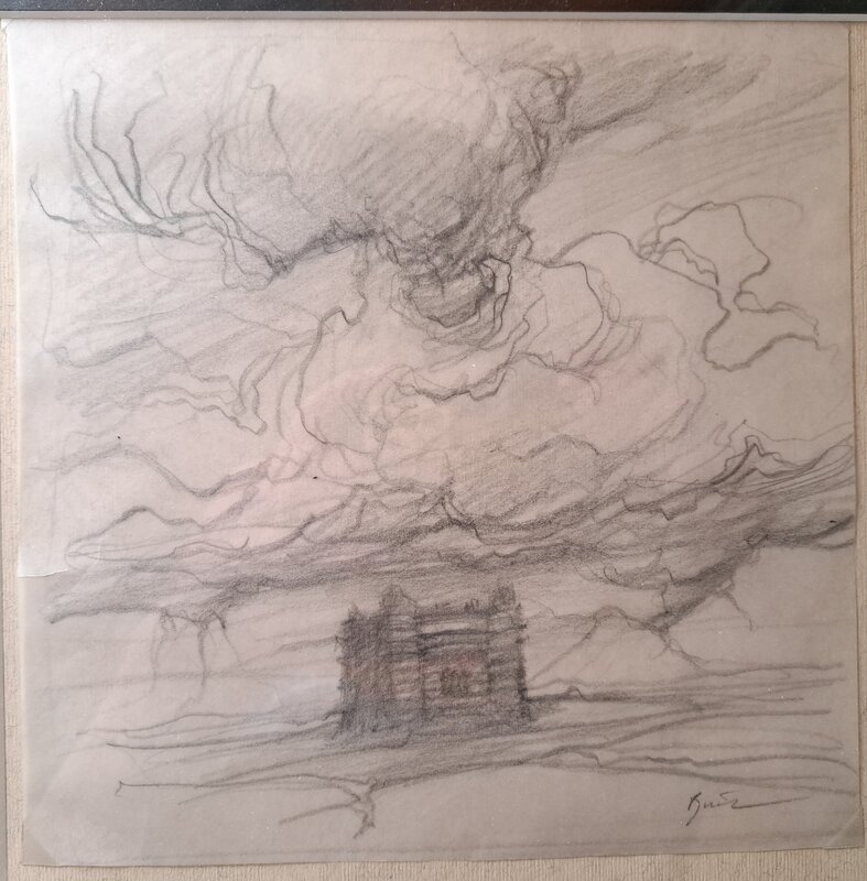 Crayonne original préparatoire pour la série coup de sang de BILAL sur calque - Œuvre originale