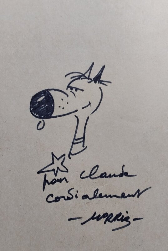 Morris, Lucky Luke : Des barbelés sur la prairie - Dédicace