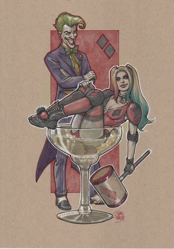 Dylan Teague, The Joker and Harley Quinn - Planche originale