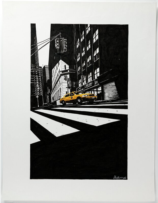 Yellow Cab by Christophe Chabouté - Original Illustration