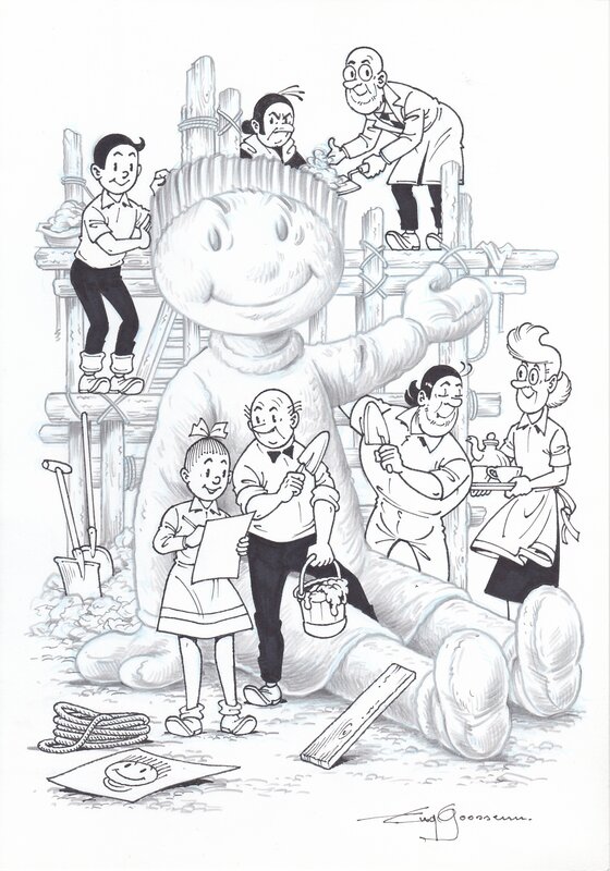Eugeen Goossens, Suske en Wiske (Bob et Bobette) - Original Illustration