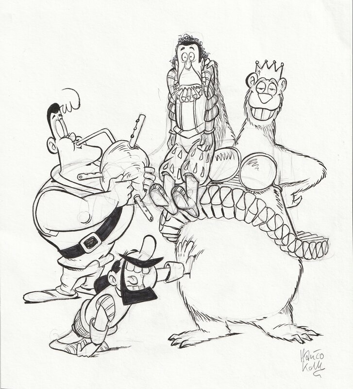 Hanco Kolk, Gilles de Geus de revue - Original Illustration