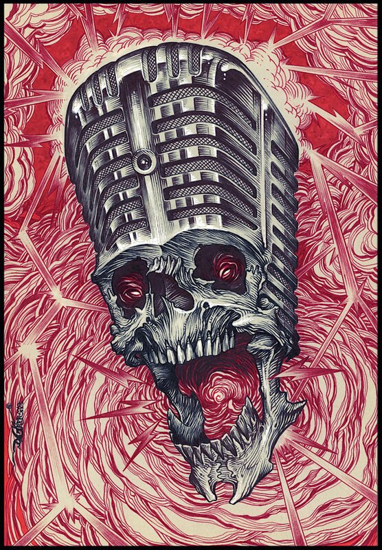 Skull Voice by Denis GRRR - Original Illustration