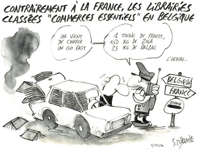 En vente - Librairies par Simon Mitteault - Illustration originale