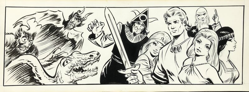 De rode ridder par Karel Biddeloo - Illustration originale