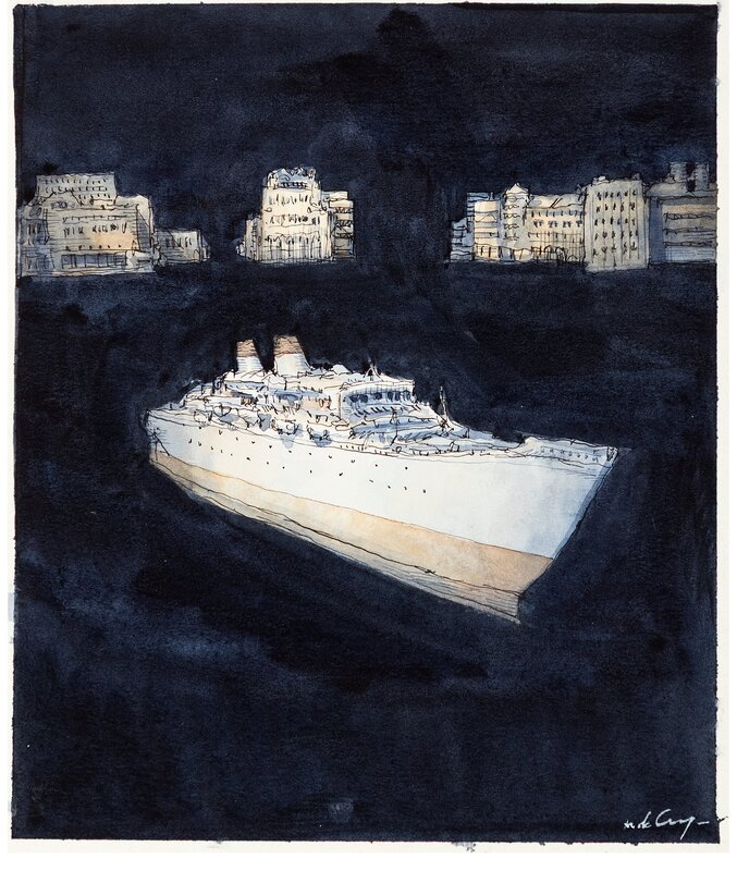 BATEAU BLANC by Nicolas De Crécy - Original Illustration