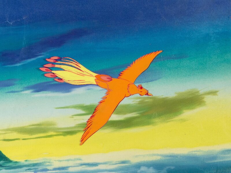 Osamu Tezuka Phoenix Production Cel, Production Background (Tezuka Productions, c. 1980s) - Original art