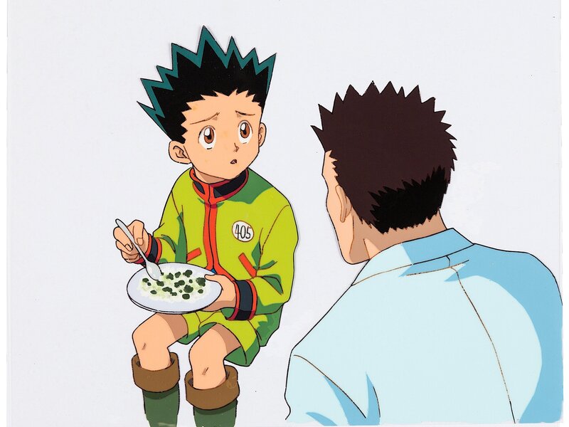 Yoshihiro Togashi, Hunter x Hunter Gon and Leorio Production Cel and Animation Drawing Group of 3 (Nippon Animation, c. 1999-2001) - Original art