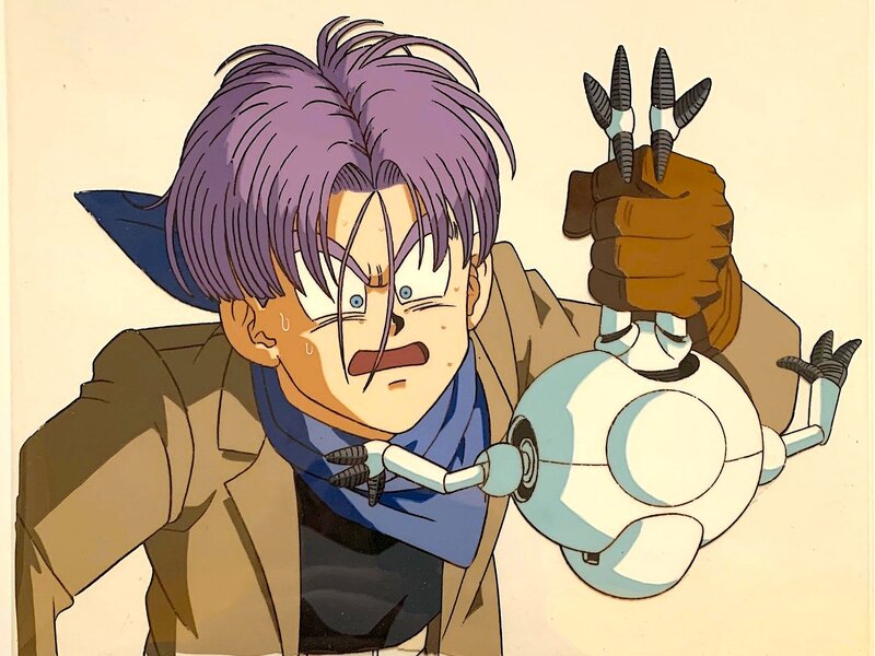 Akira Toriyama, Dragon Ball GT, Trunks, cellulo de production original + correction mouchoir (Toei, 1996) - Œuvre originale