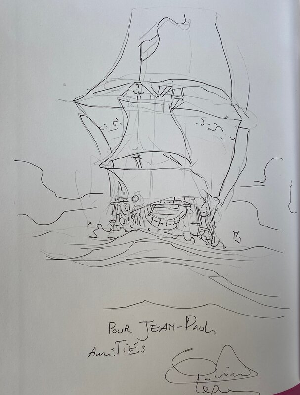 Olivier Pâques, illustration originale, navire de ligne de la marine à voile, 