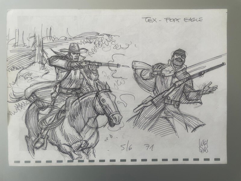 Tex a cavallo par Luigi Siniscalchi - Illustration originale