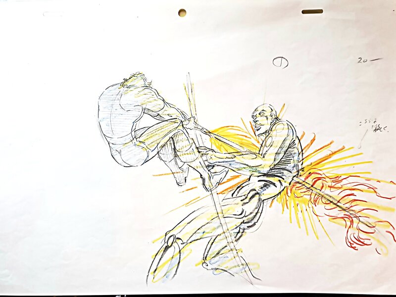 Buichi Terasawa, Cobra , Cobra contre l’Homme de Verre, doga original de production (TMS, 1982) - Sketch