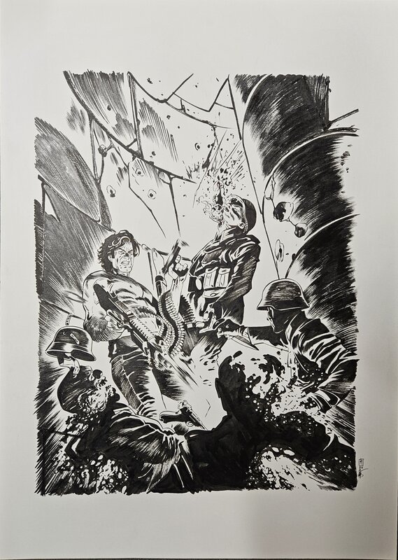 En vente - Dimitri Armand, Wolfenstein 3D - Couverture magazine PIX'N LOVE 39 - Illustration originale