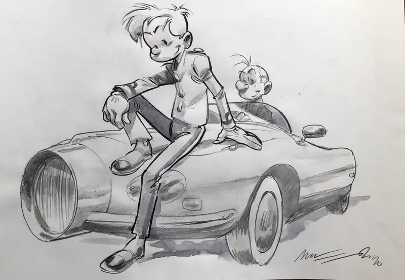 Jose Luis Munuera, Spirou, Fantasio et Turbo Rhino 1 (Robbedoes en Kwabbernoot) - Illustration originale
