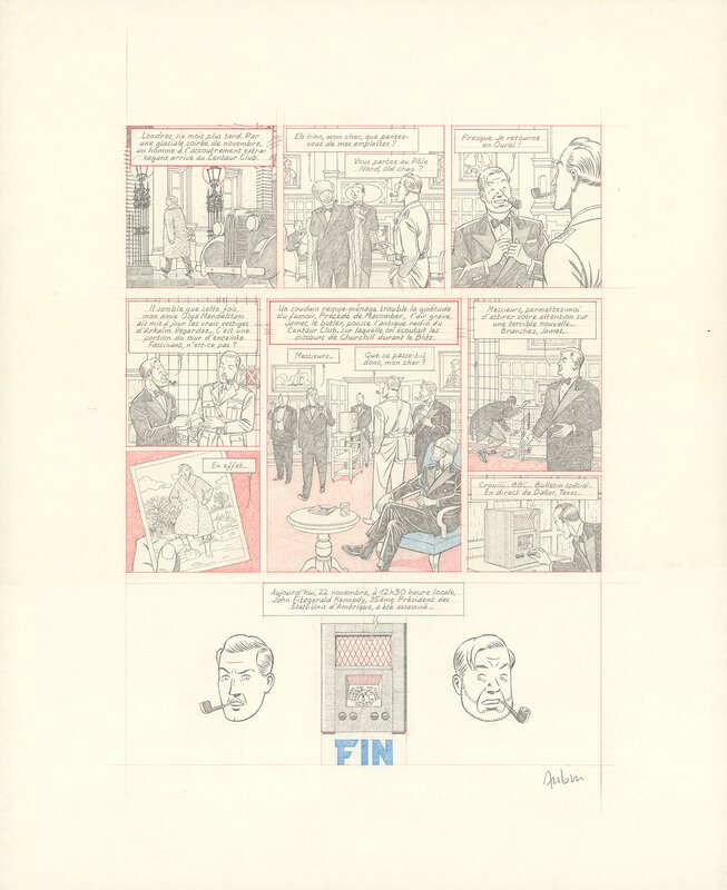 En vente - Antoine Aubin, Huit heures à Berlin - Planche originale