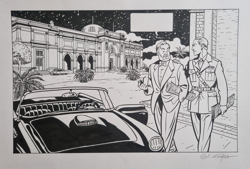 Gil Formosa, Edgar Pierre Jacobs, Blake et Mortimer illustration pour Le Soir - Original Illustration