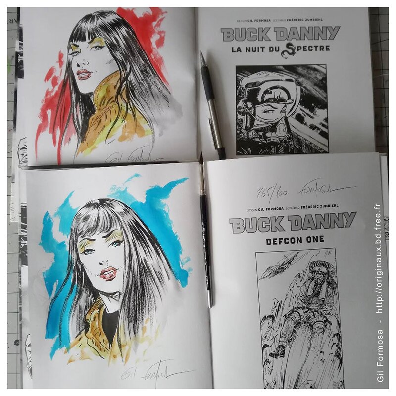 Gil Formosa, BUCK DANNY Dédicaces Lady X - Sketch