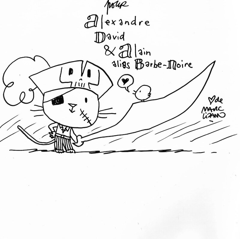Marc Lizano, Dédicace sur l'album La Fiancée de Barbe-Noire - Sketch