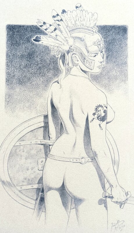 For sale - Combattante libre by François Miville-Deschênes - Original Illustration
