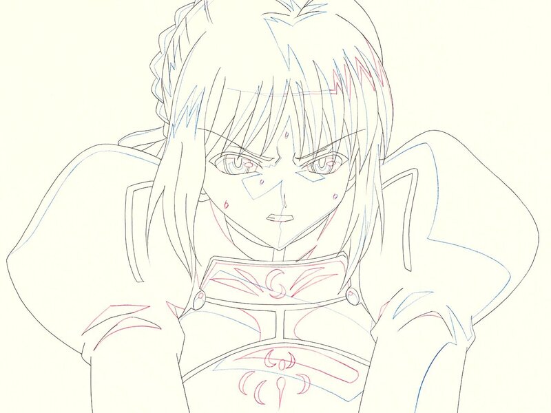 Takashi Takeuchi, Fate Stay Night Saber doga (Studio Deen, c. 2006) - Sketch